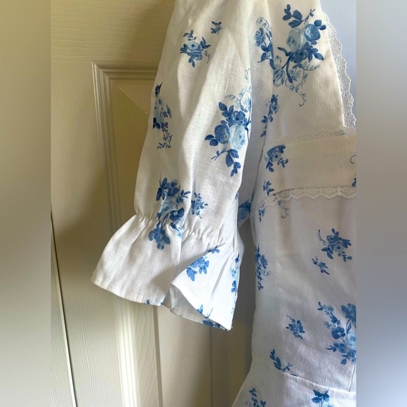 New Reformation Evianna Linen Floral Mini Dress - Picture 8 of 16